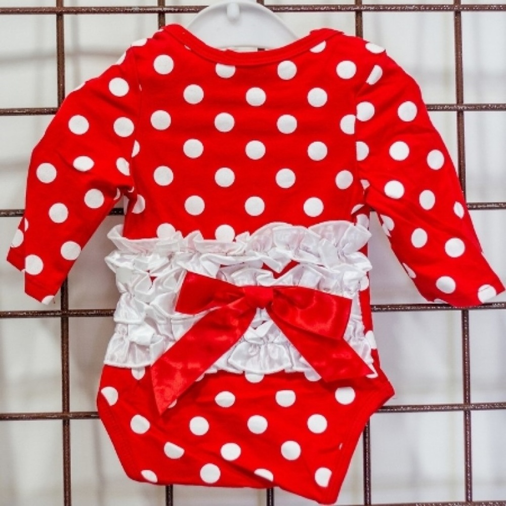 Red Polka Dot Baby Girl Romper - FINAL CLOSEOUT!